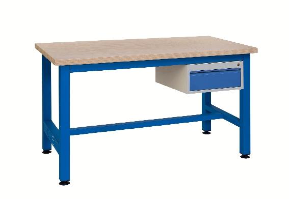 ETABLI CKS MÉLAMINÉ 1 TIROIR 1500 X 750 MM PIÈTEMENT RAL 5015 BLEU - MANUTAN COLLECTIVITÉS