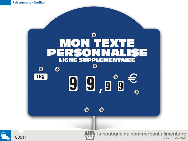 ETIQUETTETRAD'ETIQ CONTACT TOP BLEU À  TEXTE À  ROUES ET  À  PIQUE