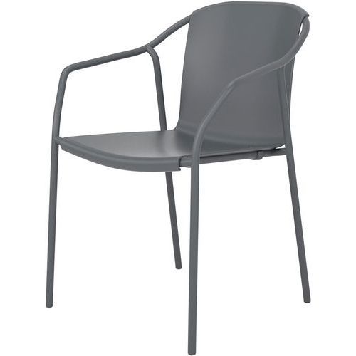 FAUTEUIL JARDIN EMPILABLE BLEU GRIS ANTHRACITE ROD - EZPELETA