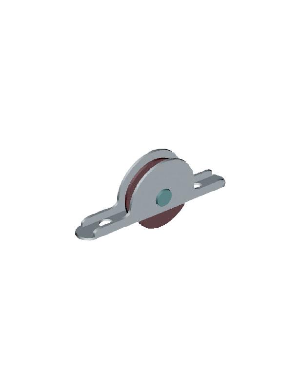 GALET SUR ROULEAUX POUR PORTE LOURDE GORGE 5MM 72,5X20,5MM AXE D4 - MONIN - 111210