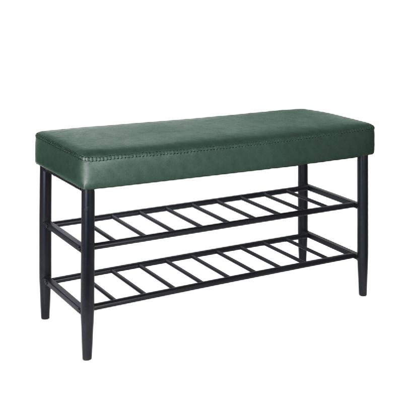 Helloshop26 - Banc à chaussures élégant avec 2 étagères pratique entrée 100 x 30 x 50 cm en fer noir 13_0017692 - noir 3000249071714_0