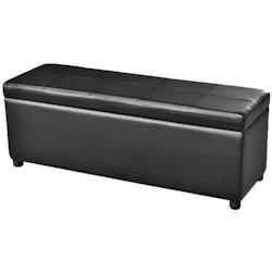 Helloshop26 - Banc banquette 116 x 39 x 44 cm long de rangement bois noir 02_0010770 - 3000592347764_0