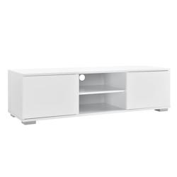 Helloshop26 - Meuble TV bas téléviseur panneaux de particules 120 cm blanc 03_0002867 - 3000343499780_0