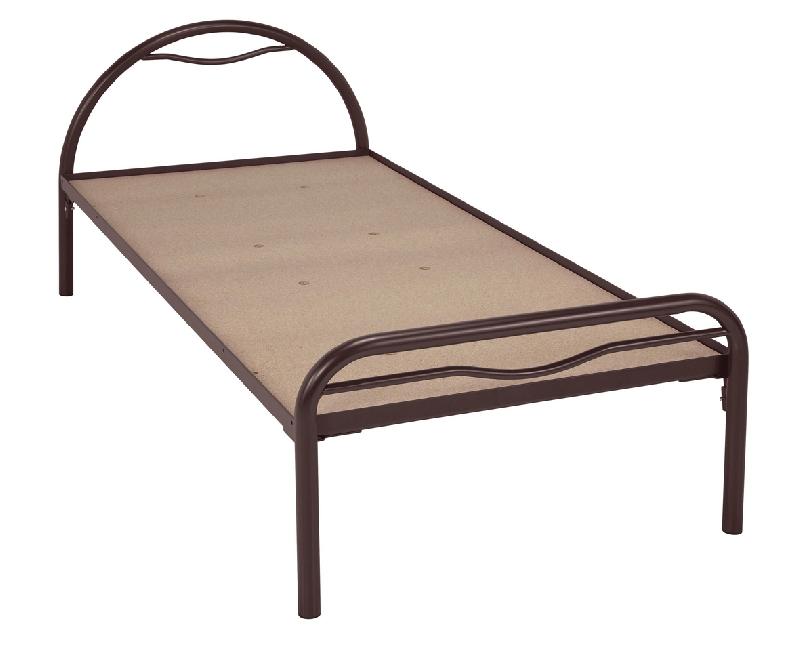 LIT TÊTE ARCEAU MÉTAL ALBA SOMMIER AGGLO 80X190 CM COLORIS BRUN GIVRÉ - MANUTAN COLLECTIVITÉS