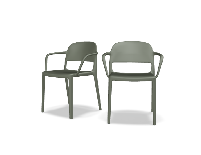 Lot de 2 chaises avec acc. BLENDY - olive_0