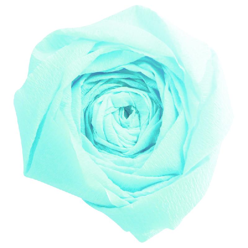 PAPIER CRÉPON, PAQUET DE 10 FEUILLES PLIÉES 60% AU FORMAT 2,50X0,50M - BLEU TURQUOISE - LOT DE 3
