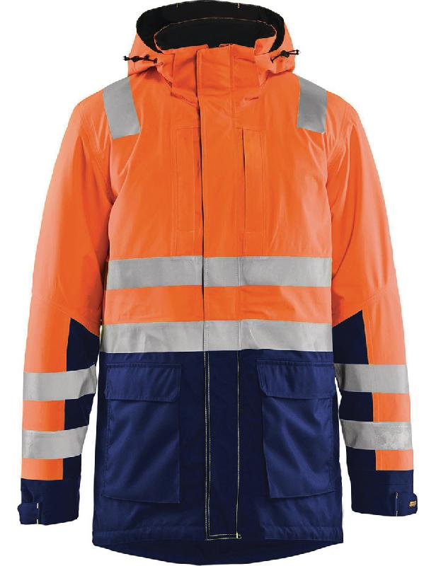 PARKA HAUTE-VISIBILITÉ ORANGE FLUORESCENT/MARINE TAILLE S - MANUTAN COLLECTIVITÉS
