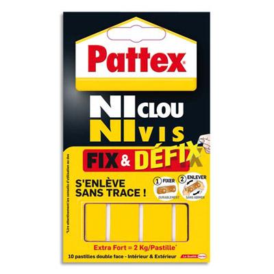 PASTILLES ADHESIVES EXTRA-FORTES FIX & DEFIX DE PATTEX - POCHETTE DE 10