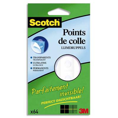 PASTILLES INVISIBLES SCOTCH - DIAMETRE 11MM - POCHETTE DE 64