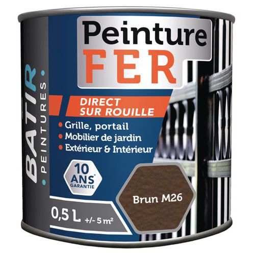 PEINTURE FER MARTELE BATIR - 05 L BRUN M26