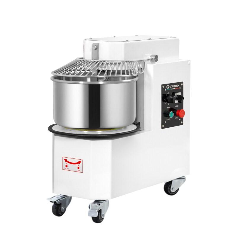 Pétrin à pâte 50 Litres sur roulettes 2 vitesses avec tête relevable et cuve extractible PREMIUM - GOLDINOX - inox 3701770822010_0