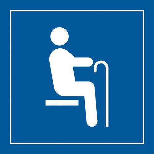 PICTO SIÈGE POUR PERSONNES ÂGÉES GRAVOPLY BLANC/BLEU 350X350