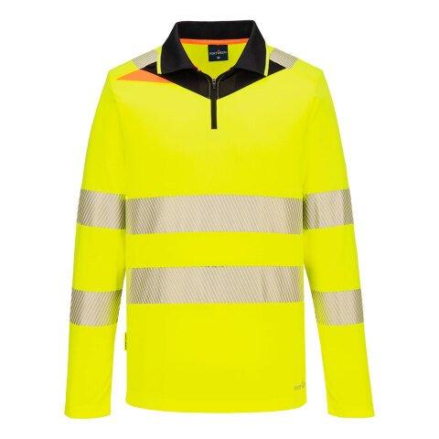 PORTWEST DX419 POLO MANCHES LONGUES HV DX4 JAUNE/NOIR - TAILLE M