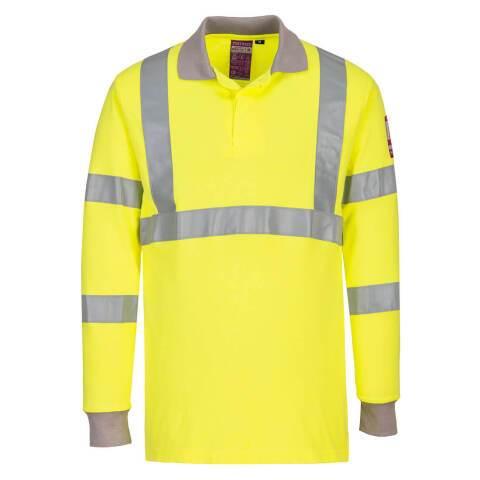 PORTWEST FR77 POLO MANCHES LONGUES FR ANTISTATIQUE ET HIVIS JAUNE - TAILLE XXXL