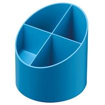 POT À CRAYONS GREENLINE, PLASTIQUE, BLEU - LOT DE 4