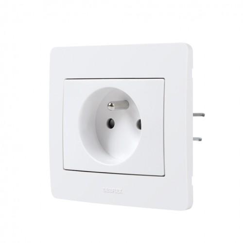 PRISE 2P+T ENCASTRÉE COMPLÈTE - BLANC - DIAM2 DEBFLEX