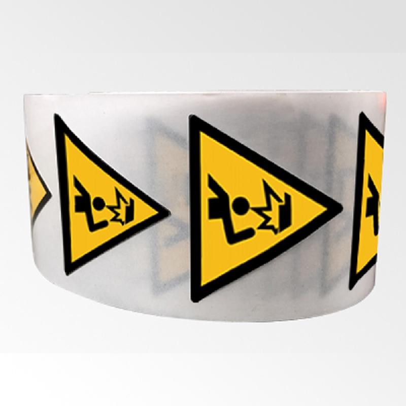 ROULEAU DE PICTOGRAMMES DE DANGER ISO EN 7010 - OBSTACLE EN HAUTEUR - W023  - 100