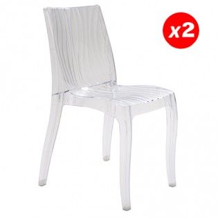 S6327TRL2 - Chaises empilables DUNE - Weber Industries - polycarbonate transparent - lot de 2_0