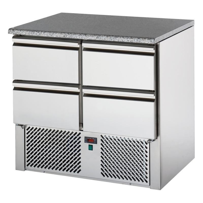 SALADETTE RÉFRIGÉRÉE SURFACE DE TRAVAIL EN GRANIT - 220 LITRES, 4 TIROIRS PROFESSIONNEL_0