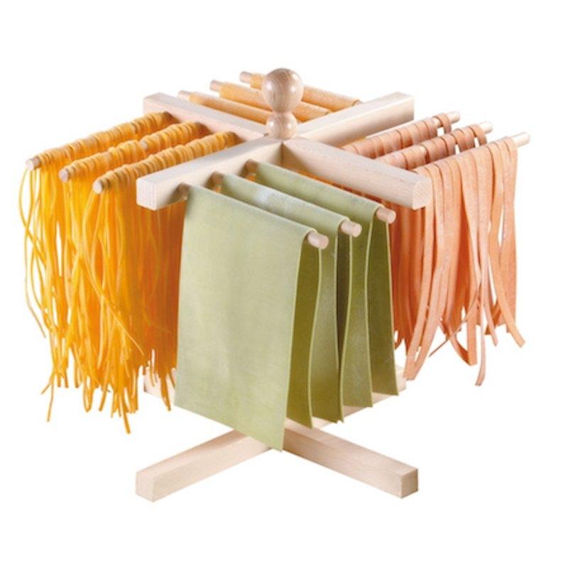 Séchoir à pâtes professionnel en hêtre - Imperia - 16 bras en polycarbonate alimentaire_0