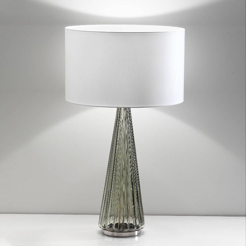SELÈNE LAMPE TABLE COSTA RICA ABAT-JOUR BLANC, PIED GRIS