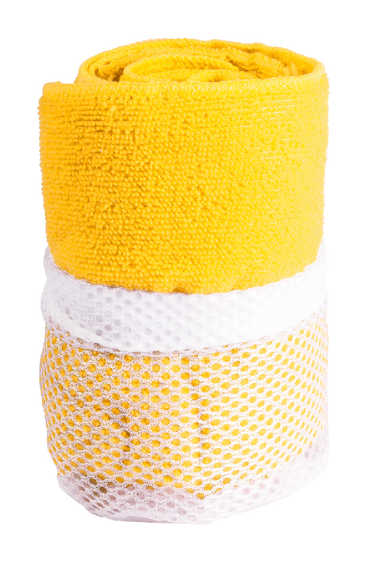 Serviette de sport en microfibre - avec pochette - 185 gr/m2 - couleur jaune_0