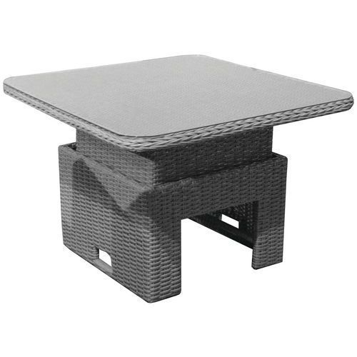 TABLE BASSE LILIA/TOULON 100X100 CM RÉGL. EN HAUTEUR - GRIS