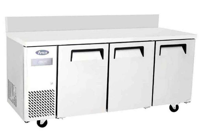 Table compacte négative 3 portes avec dosseret inox 470l groupe à gauche - YPF9047GR-SB_0