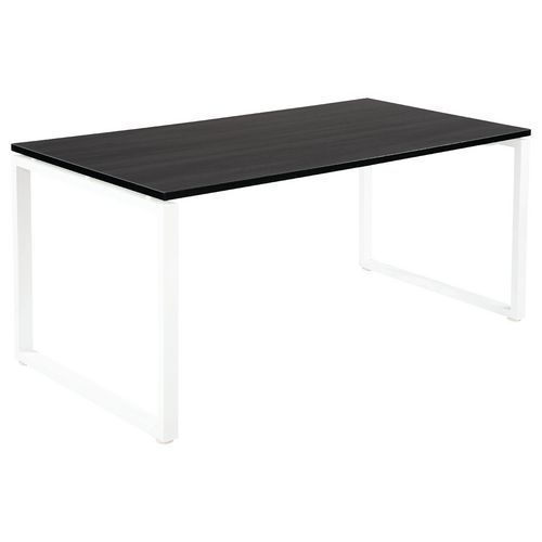 TABLE OFFICE PRO 160 X 80 CM ZONZA NOIR PIED CARRÉ BLANC