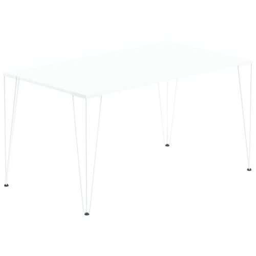 TABLE RÉUNION LORI 120 X 80 CM PLATEAU BLANC PIED BLANC - MBA