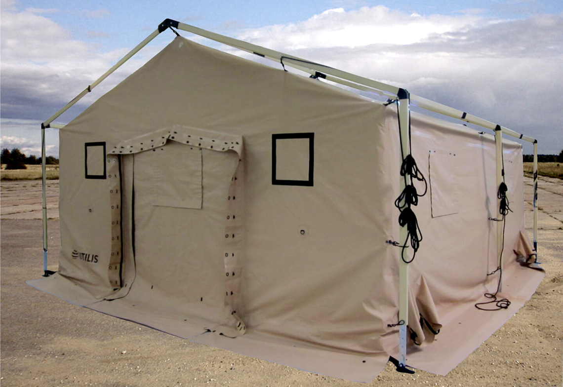 Tente militaire sur mesure à parois verticales permettant d'augmenter l'habitabilité - TMS_0