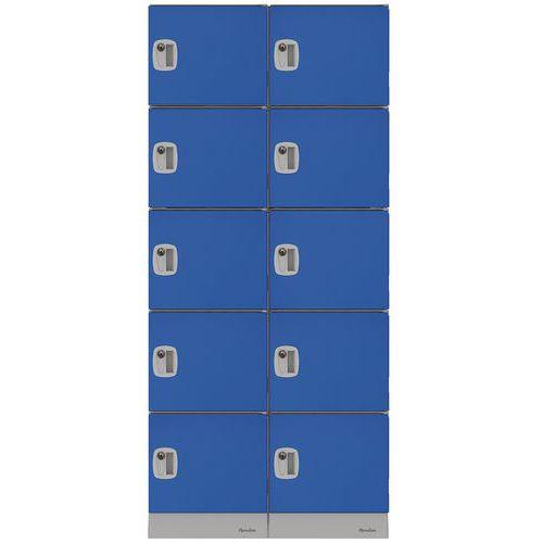 VESTIAIRE EN PLASTIQUE 10 CASES/ 2 COLONNES - MANUTAN EXPERT