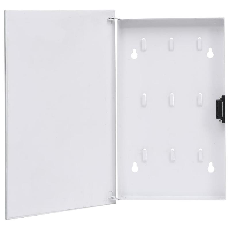 Vidaxl boîte à clés avec panneau magnétique blanc 30x20x5,5 cm 322778_0