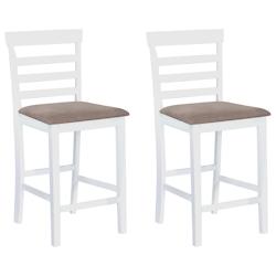 VidaXL Chaises De Bar Lot De 2 Blanc Tissu - blanc 241702_0