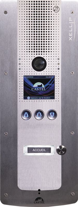 Portier audio vidéo Full IP/SIP - 1 bouton d'appel - Conforme loi Handicap - XE VIDEO 1B - Caméra HD grand angle 170° - Écran couleur 2,8 pouces_0