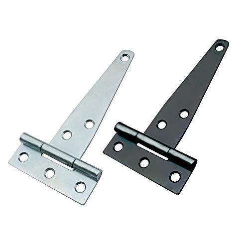 Lot de 2 charnières en T - métal zingué 150 mm - finition brillante pour usage extérieur_0