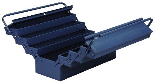 ALLIT - Caisse à outils en métal bleu - 6 compartiments extensibles avec cadenas standard - Réf. 490613_0