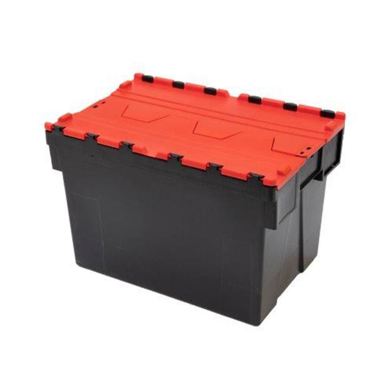 Bac navette professionnel 600 x 400 x 400 mm - 69L - Couvercle rouge - Marque Rolléco_0
