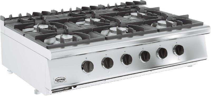 Cuisinière professionnelle à gaz 6 brûleurs - 1200x700 - Réf : 7178.0210_0