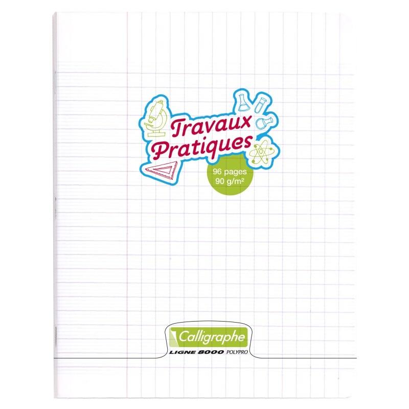 Calligraphe Lot de 10 Cahier Travaux Pratiques Ligne 8000 17x22, 96p./48 feuilles 90 g/m² piquées, couv. PP incolore, Séyès / uni - 3210330181868_0