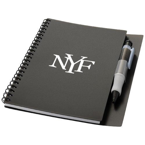Carnet de notes avec stylo Hyatt - 80 feuilles A5 à lignes - Stylo à bille avec zone de préhension douce_0