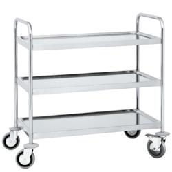 Chariot avec étagères 3 étagères charge max. 200 kg. - 1000x600x950 mm - 95040620 Eurast - gris inox 95040620_0