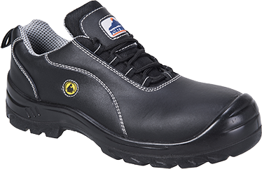Chaussures de sécurité basses en cuir noir - Composite ESD S1 - Taille 47 - FC02_0