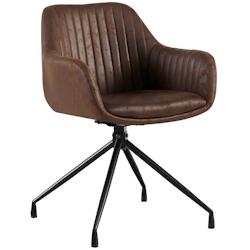 CLP Chaise de salle à manger Welby Marron foncé/Similicuir vintage - marron polyester 324953_0