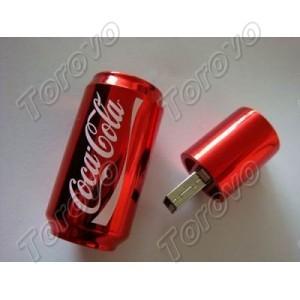 Clé USB publicitaire Coca Cola en étain - modèle B007 - métal et couleurs en option_0