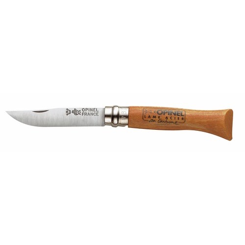 COUTEAU OPINEL - LAME ACIER AU CARBONE - MANCHE HÊTRE TEINTÉ VERNI OPINEL