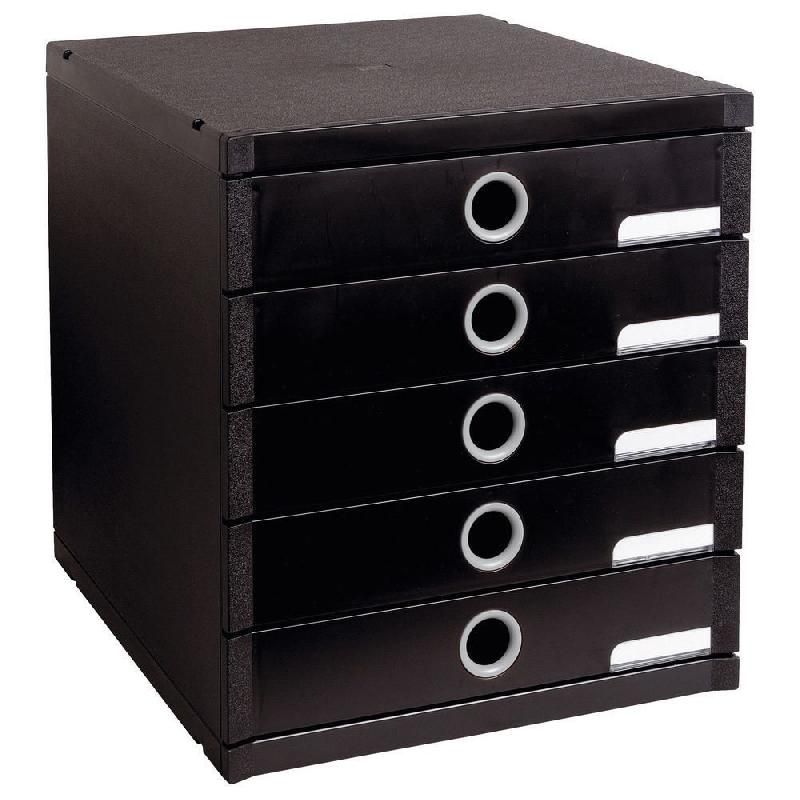 DAUPHIN MODULE DE CLASSEMENT EXACOMPTA 5 TIROIRS - NOIR / ARGENT