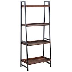 Décoshop26 - Etagère de rangement bibliothèque en MDF marron cadre métal noir 4 étagères ETA10106 - marron 3000426269606_0