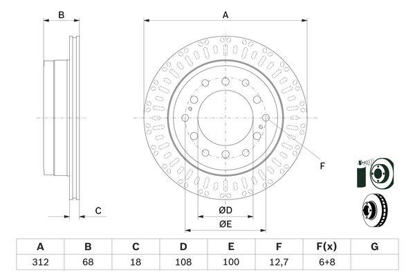 Disque de frein Bosch 0986479F07 - Arrière - ventilé - boîte de 1 disque_0