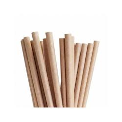 ECOLOMIQUE - 500 Pcs - Chalumeau papier kraft - Diam: 0,6 cm x 14,5 cm - ECO210CHP14KR - marron papier 210CHP14KR_0